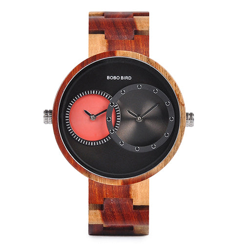 Dual Time Zone Quartz Wristwatch